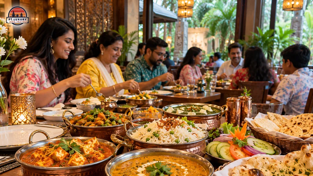 Bali tour coordinator assisting Indian travelers with group arrangements at a Balinese resort